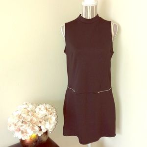 Mock Neck LBD with Zippers